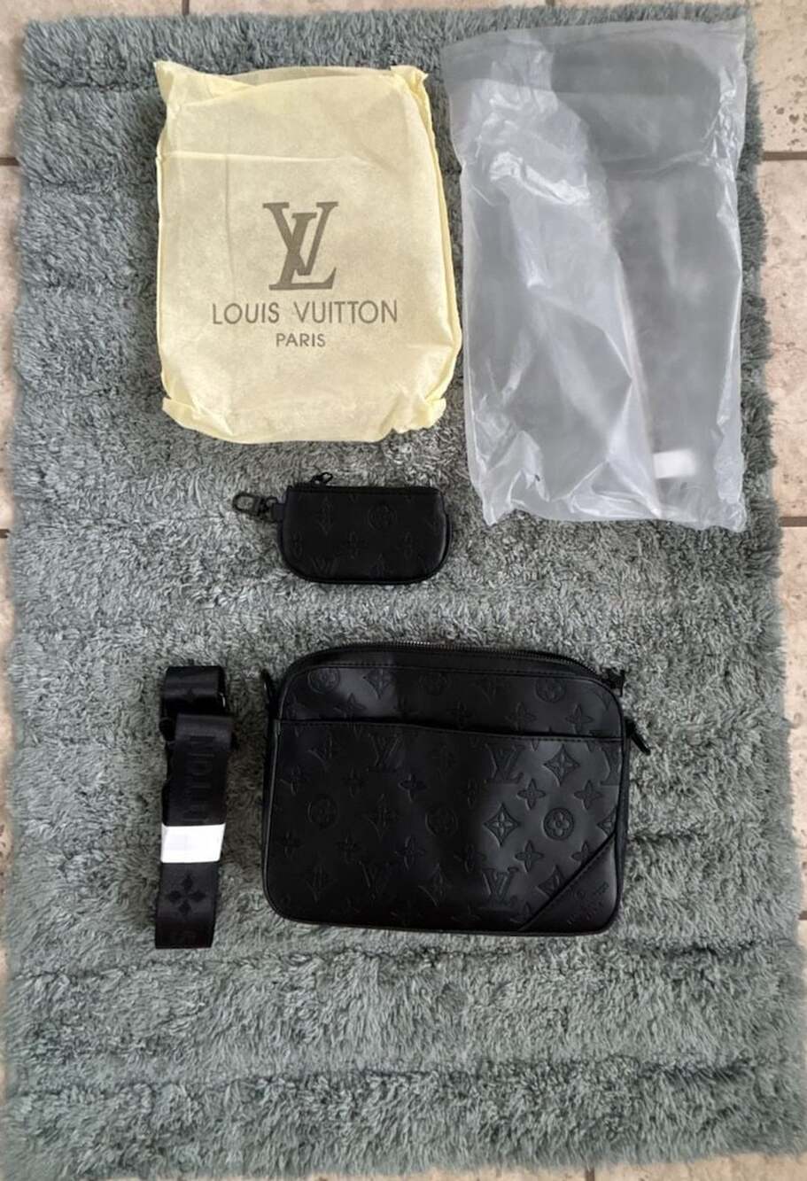 Louis Vuitton Monogram Shadow Duo Messenger Black Crossbody Bag